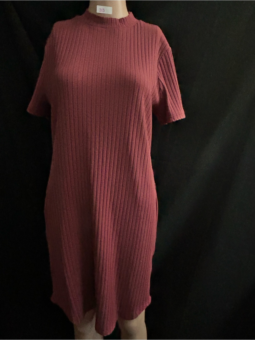 Forever 21+ Ribbed Short-Sleeve Midi Dress in Rose Pink 1X